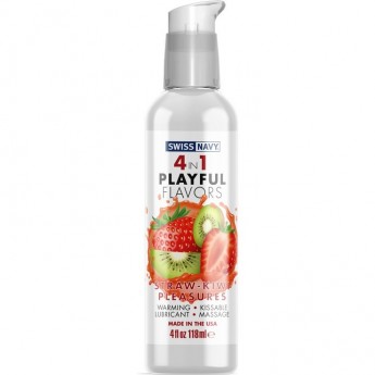 Массажный гель для тела SWISS NAVY 4 in 1 playful flavors, Straw-Kiwi Pleasures 118 мл Массажный гель для тела SWISS NAVY 4 in 1 playful flavors, Straw-Kiwi Pleasures 118 мл