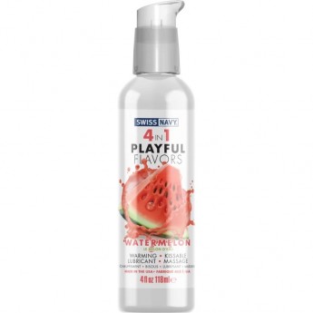 Массажный гель для тела SWISS NAVY PLAYFUL FLAVORS 4 в 1 , Арбуз, 118 мл Массажный гель для тела SWISS NAVY PLAYFUL FLAVORS 4 в 1 , Арбуз, 118 мл