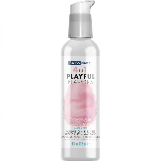 Массажный гель для тела SWISS NAVY PLAYFUL FLAVORS 4 в 1 , Сладкая вата, 118 мл SN4N1FCC4